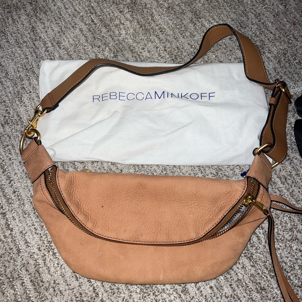 Rebecca Minkoff suede tan Fanny pack